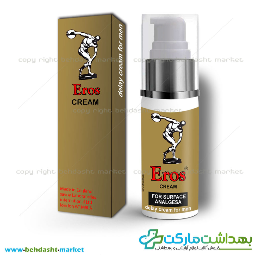 کرم تاخیری برند اروس ساخت کشور انگلستان Eros وزن 40 گرم